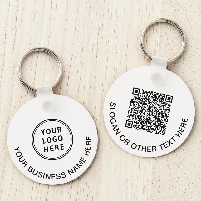 Chaveiro Código QR do Logotipo Empresarial Promocional (Promotional Business Logo QR Code Keychain)