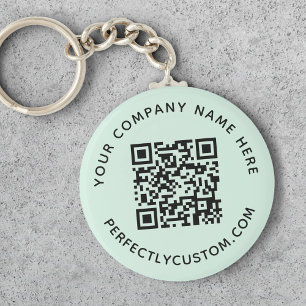 Chaveiro Código QR e texto personalizado com luz verde
