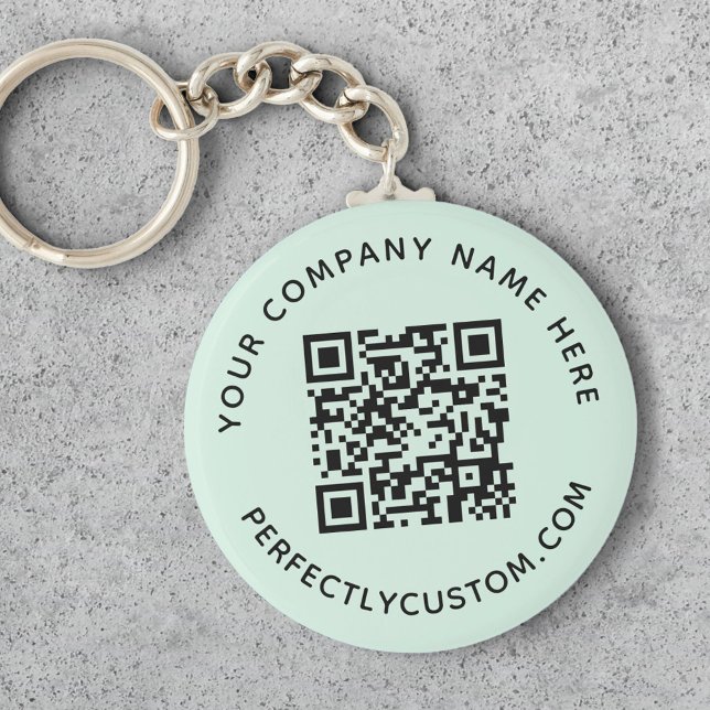 Chaveiro Código QR e texto personalizado com luz verde (Criador carregado)