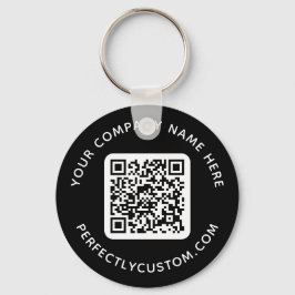 Chaveiro Código QR e texto personalizado em branco