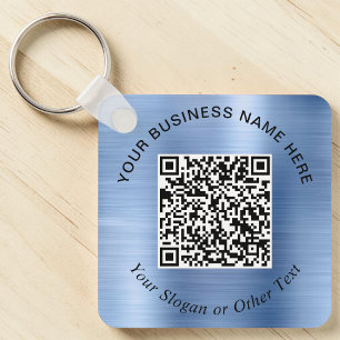 Chaveiro Código QR Empresarial Promocional Azul