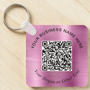 Chaveiro Código QR Empresarial Promocional Rosa