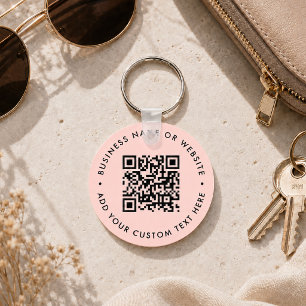 Chaveiro Código QR   Empresas modernas, cor-de-rosa