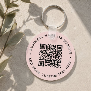 Chaveiro Código QR Empresas modernas, cor-de-rosa