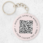 Chaveiro Código QR | Empresas modernas, cor-de-rosa<br><div class="desc">Um simples modelo de chaveiro de código QR cor-de-rosa,  cor-de-rosa,  num estilo moderno minimalista,  que pode ser facilmente atualizado com o seu código QR,  nome comercial ou Web site e texto personalizado,  por exemplo. digitalize-me para...  #QRcode #chaveiro #business</div>
