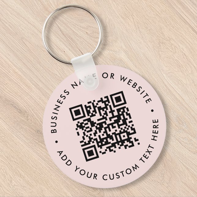 Chaveiro Código QR | Empresas modernas, cor-de-rosa (Interactive editable QR code pink keychains to promote your business, products or services.)
