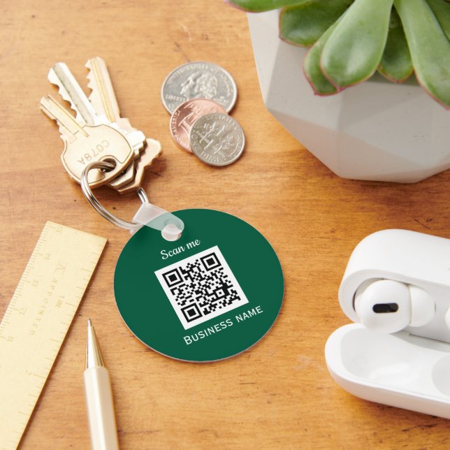 Chaveiro Código QR Logotipo comercial Personalizado Verde (Mesa)