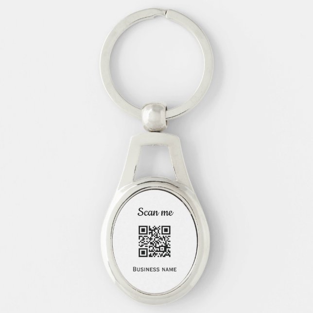 Chaveiro Código QR Logotipo comercial preto (Frente)