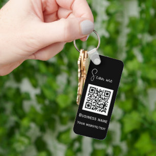 Chaveiro Código QR Logotipo comercial preto