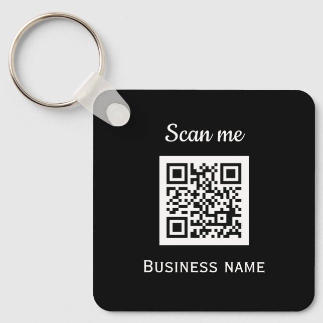 Chaveiro Código QR Logotipo comercial Professional Black Mo (Frente)