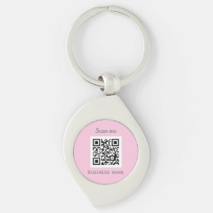 Chaveiro Código QR Logotipo comercial Rosa Rosa Midinha