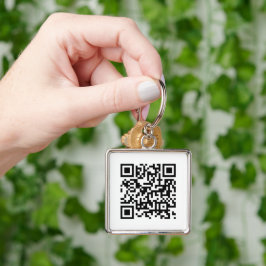 Chaveiro Código QR Logotipo de negócios Branco Empresa mini