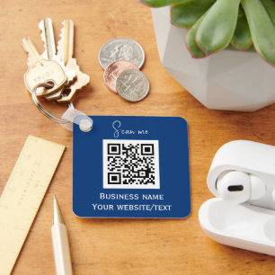 Chaveiro Código QR Logotipo profissional Azul