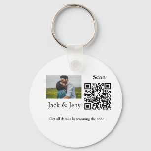 Chaveiro Código QR minimalista simples adicionar foto nome