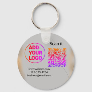Chaveiro Código QR minimalista simples adicionar logotipo n