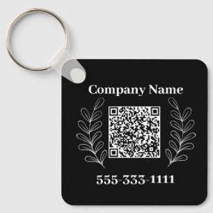 Chaveiro Código QR Mínimo Preto&branco