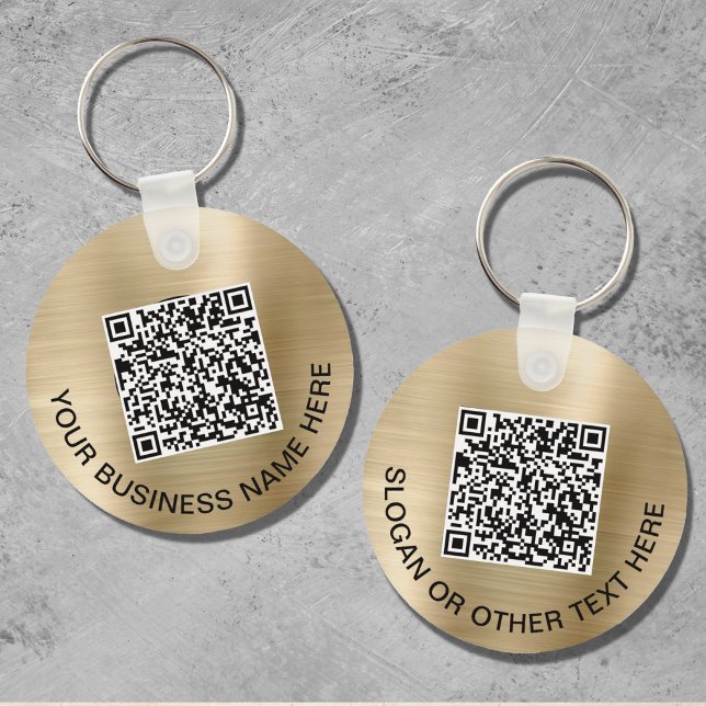 Chaveiro Código QR Moderno Promocional Dourado (Criador carregado)
