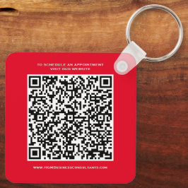 Chaveiro Código QR Monograma comercial Logotipo vermelho pr