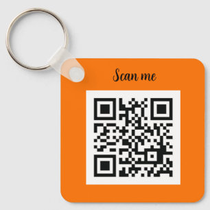 Chaveiro Código QR Neon Orange Elegant Business