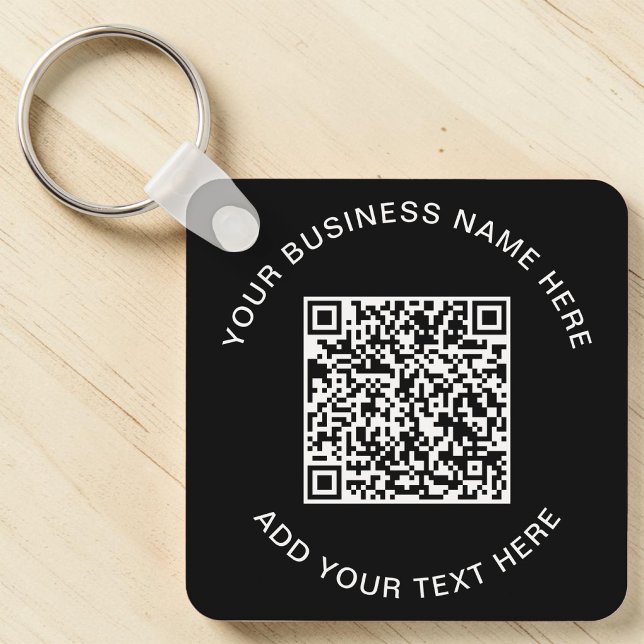 Chaveiro Código QR ou Promocional preto de logotipo (Promotional QR Code Black Keychain)
