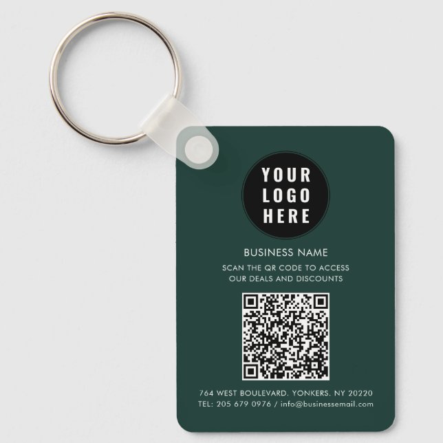 Chaveiro Código QR Personalizado Logo Moderno Minimalista N (Frente)