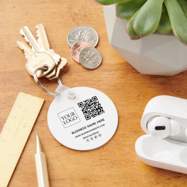 Chaveiro Código QR personalizado Logotipo comercial Site na (Mesa)
