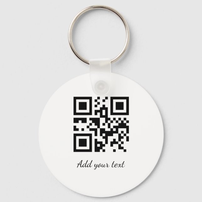 Chaveiro código QR personalizado simples adicione o texto d (Frente)
