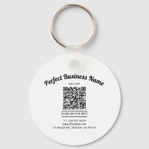 Chaveiro Código QR - Preto e Branco Simples Clara