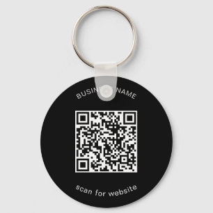 Chaveiro Código QR Preto para Promocional de Negócio Simple
