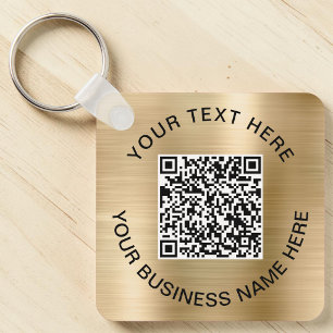 Chaveiro Código QR Promocional Dourado