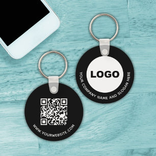 Chaveiro Código QR Promocional Logotipo de Corretor Negro