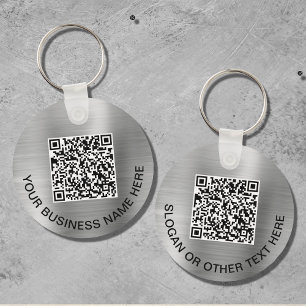 Chaveiro Código QR Promocional Prata Moderno