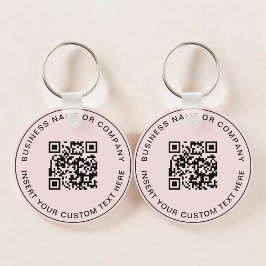 Chaveiro Código QR Rosa-Blush - Negócios Modernos