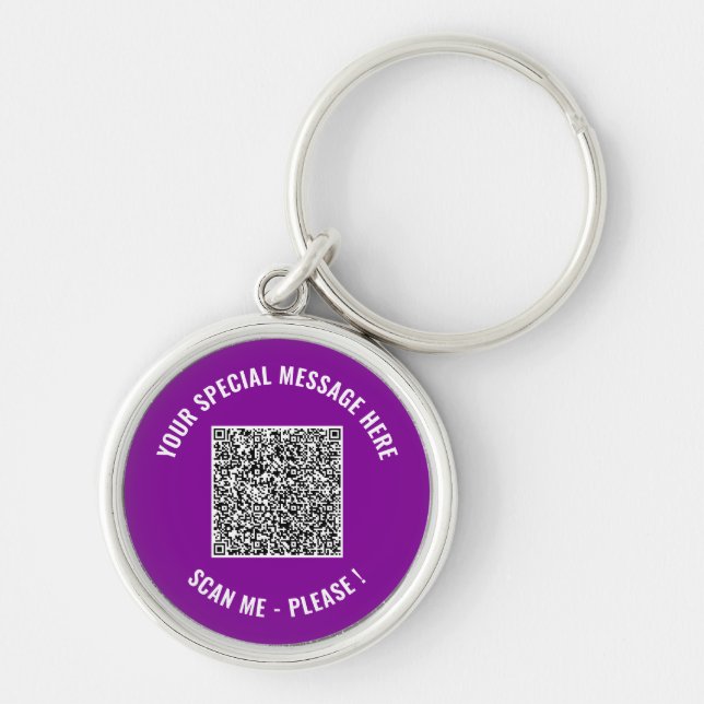 Chaveiro Código QR Seu Texto Especial Presente Surpresa Pin (Frente)