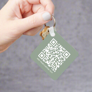 Chaveiro Código QR verde da faixa etária e promoção do logo