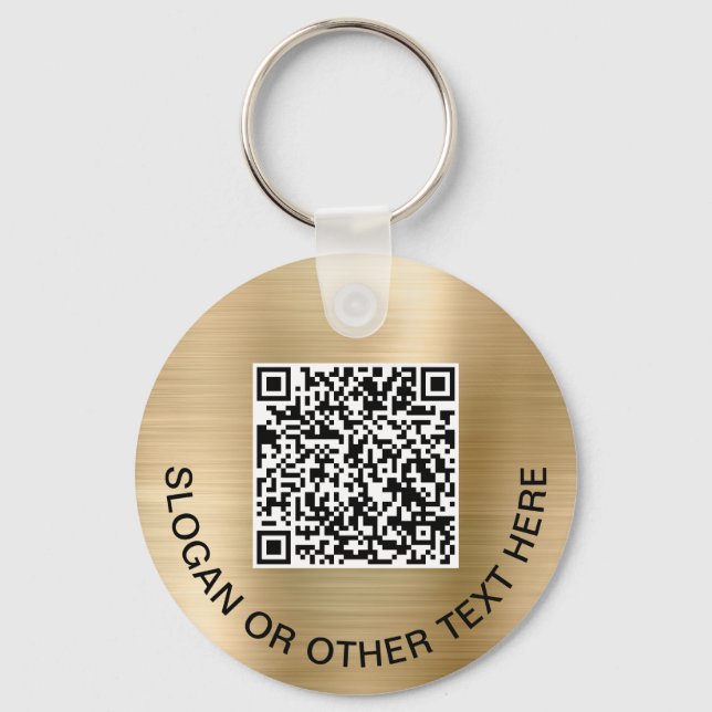 Chaveiro Códigos QR 2 Negócios Promocional Ouro (Verso)