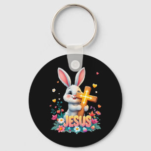 Chaveiro Coelhinho da Páscoa Jesus Fé Cruz Cristã Fofa