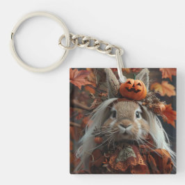 Chaveiro Coelhinho de abóbora único do Dia das Bruxas