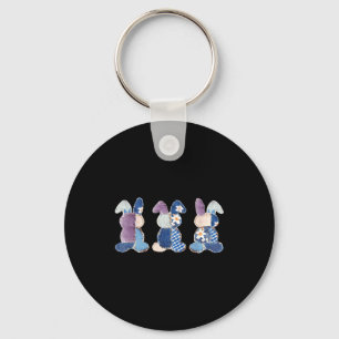 Chaveiro Coelhinhos engraçados de três remendos ovos coelho