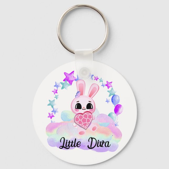 Chaveiro coelho branco doce (Frente)