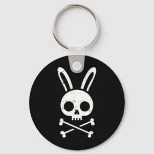 Chaveiro Coelho da Páscoa Caveira Cruz Ossos Coelho Goth Ho