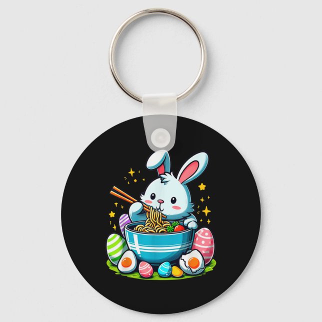 Chaveiro Coelho da Páscoa Ramen Kawaii Macarrão Japonês Mul (Frente)