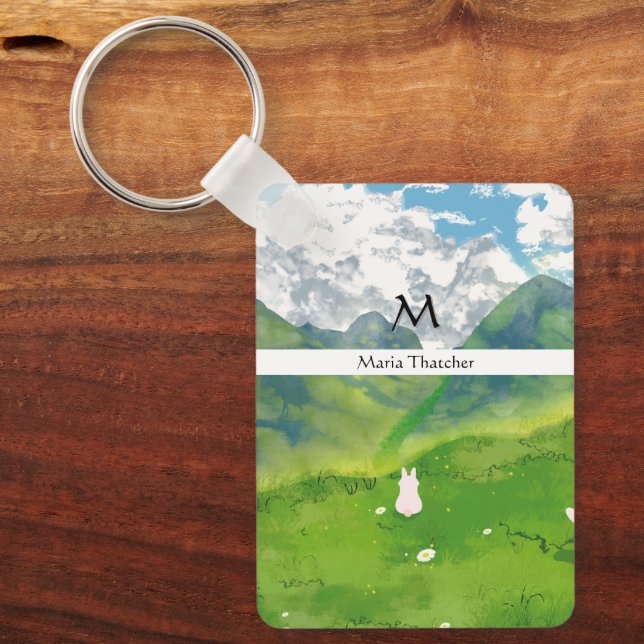 Chaveiro Coelho Fofo em Mountain View Personalizar (Frente)