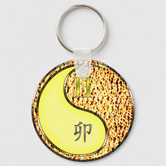 Chaveiro Coelho Gemini e Fogo (Frente)