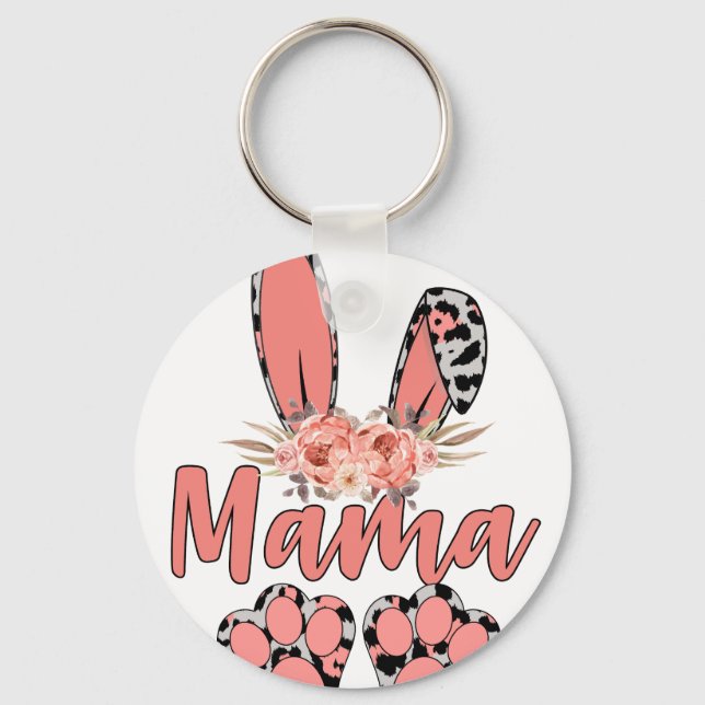 Chaveiro coelho mamãe, retrô, vintage (Frente)