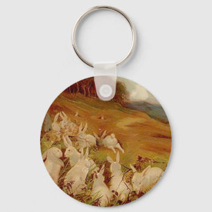 Chaveiro Coelhos Vintage