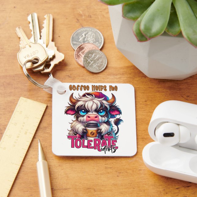 Chaveiro Coffee Helps Me Tolerate Idiots  (Mesa)