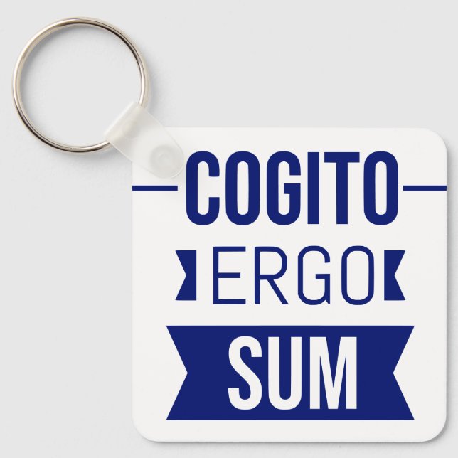 Chaveiro Cogito ergo sum - Frase latina (Frente)