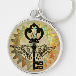 Chaveiro Coglho Rujado Com Chave Asas Montada Steampunk