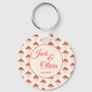 Chaveiro Cogumelos Fofo Retro Kawaii Nome do Casal Personal